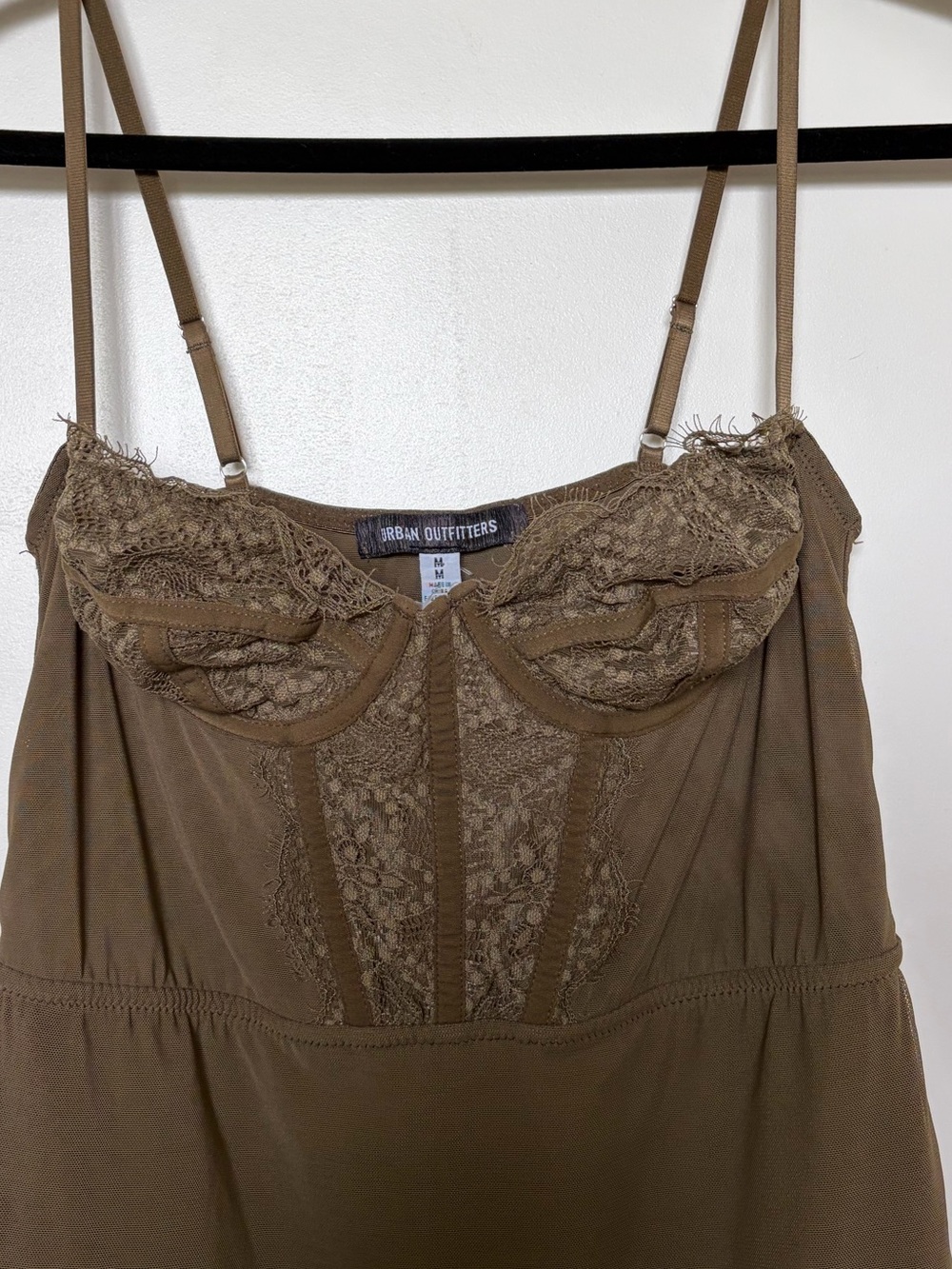 Urban Outfitters Olive Lace-Trim Slip Dress - Picture 6 of 8